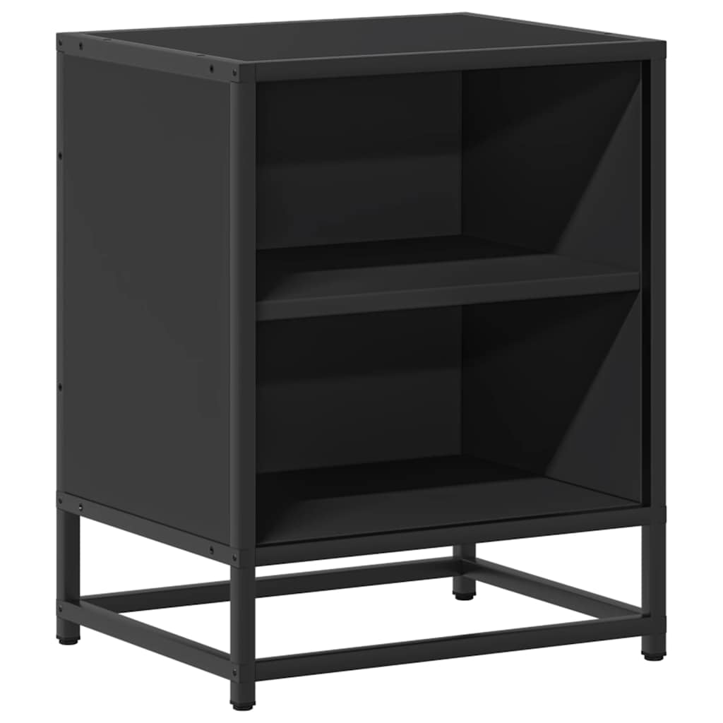Nachttisch Schwarz 40x31x50 cm Holzwerkstoff und Metall