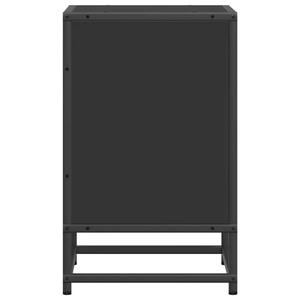 Nachttisch Schwarz 40x31x50 cm Holzwerkstoff und Metall