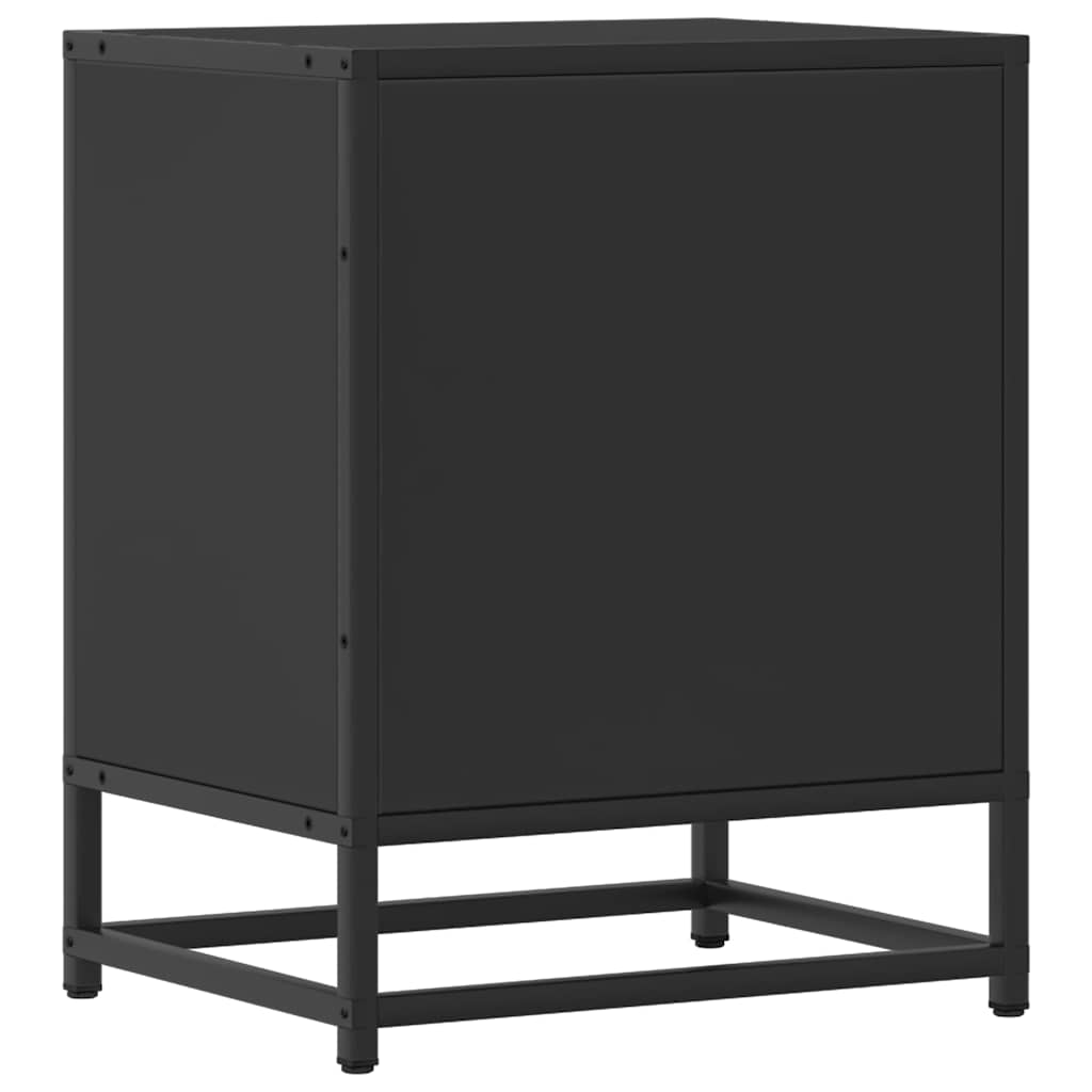 Nachttisch Schwarz 40x31x50 cm Holzwerkstoff und Metall