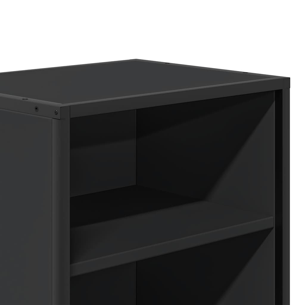 Nachttisch Schwarz 40x31x50 cm Holzwerkstoff und Metall