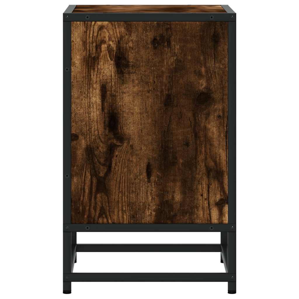 Nachttische 2 Stk. Räuchereiche 40x31x50cm Holzwerkstoff Metall