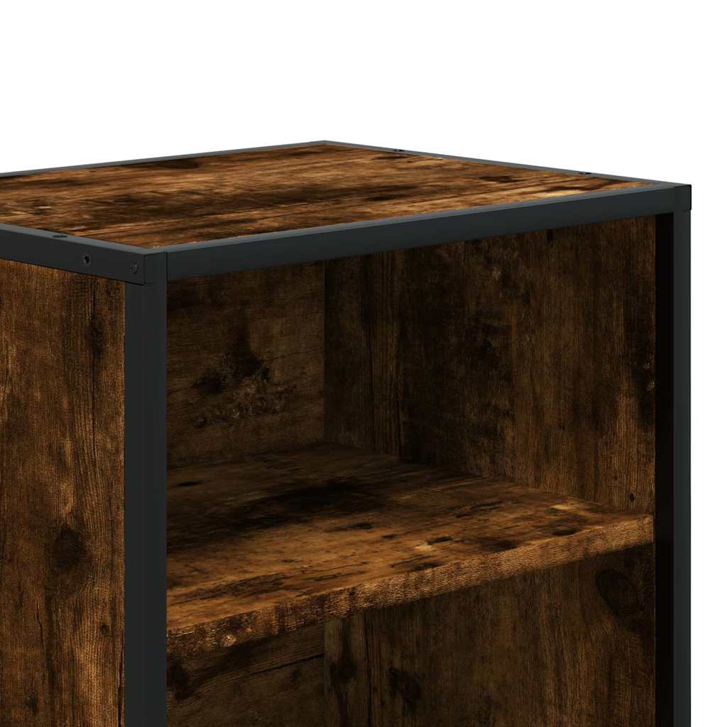 Nachttische 2 Stk. Räuchereiche 40x31x50cm Holzwerkstoff Metall