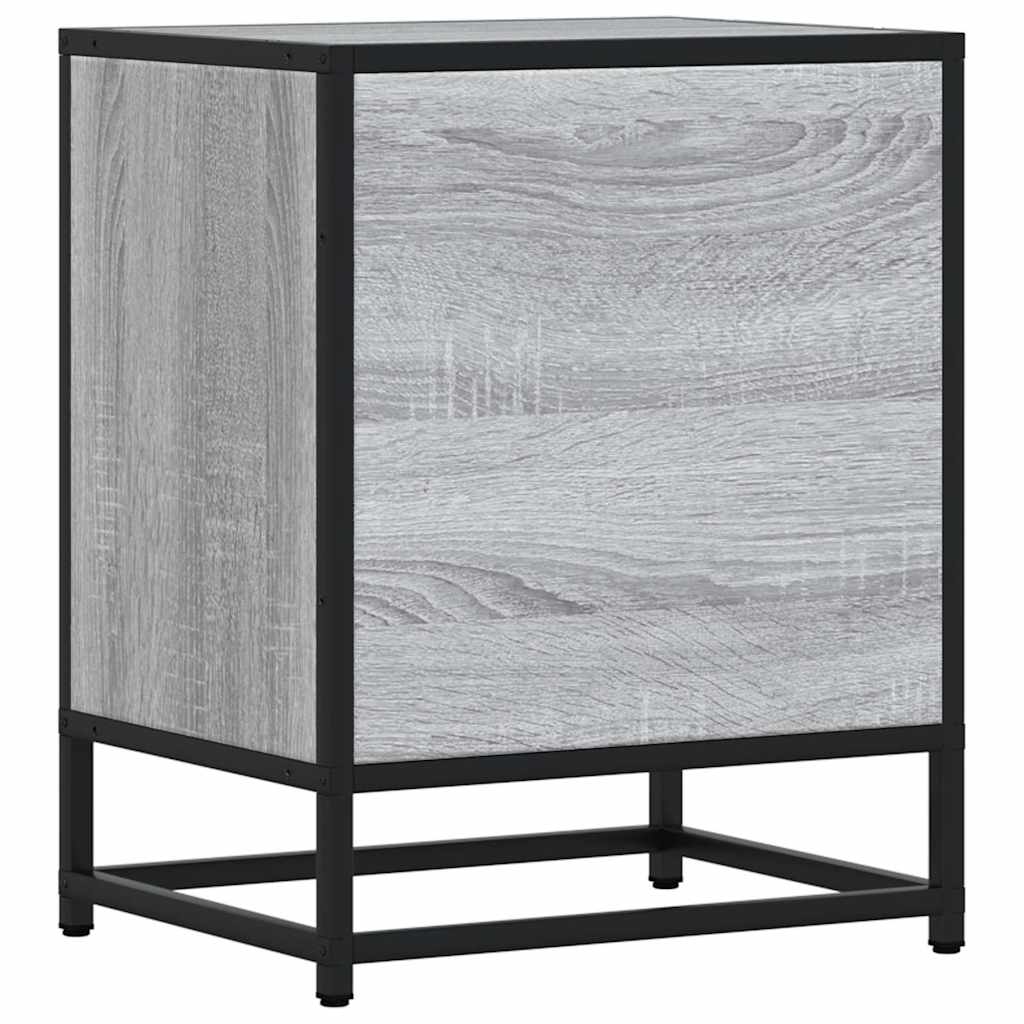 Nachttisch Grau Sonoma 40x31x50 cm Holzwerkstoff und Metall