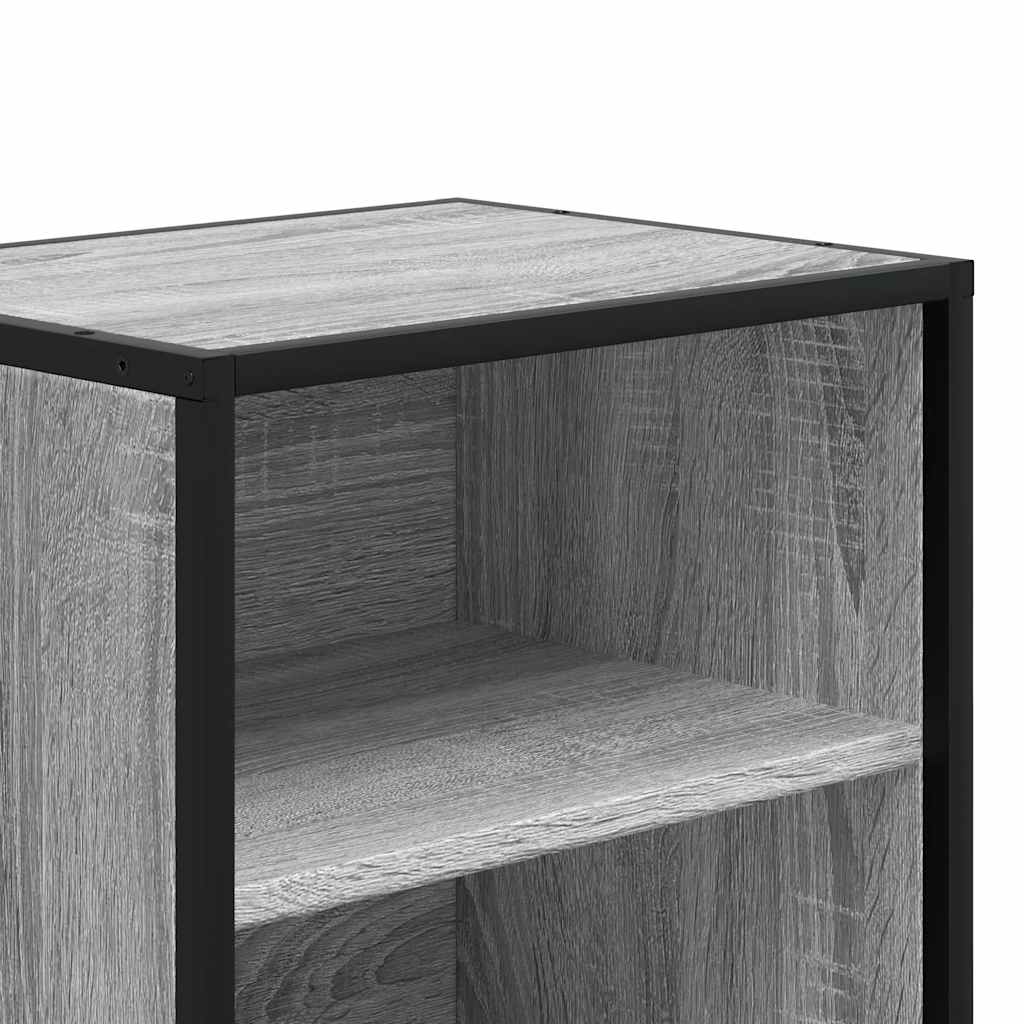 Nachttische 2 Stk. Grau Sonoma 40x31x50 cm Holzwerkstoff Metall