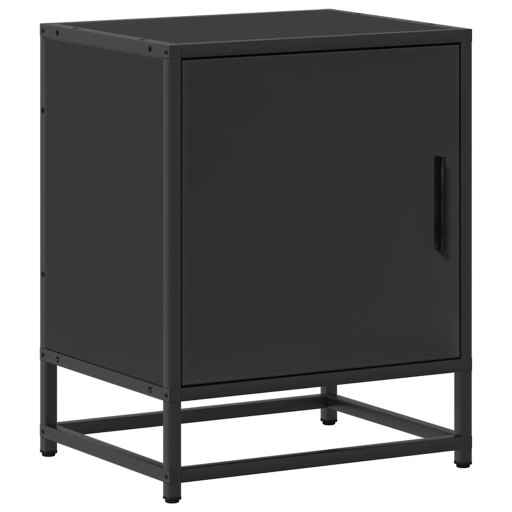 Nachttisch Schwarz 40x31x50 cm Holzwerkstoff und Metall