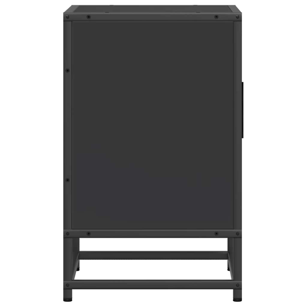 Nachttisch Schwarz 40x31x50 cm Holzwerkstoff und Metall