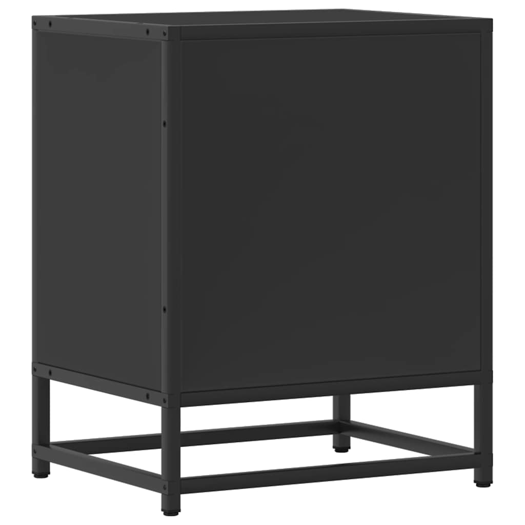 Nachttisch Schwarz 40x31x50 cm Holzwerkstoff und Metall