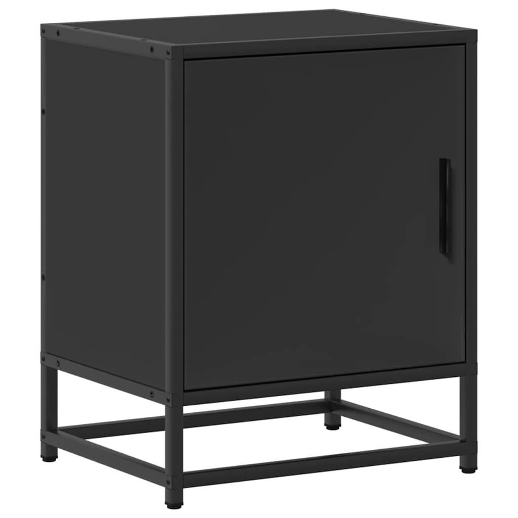 Nachttische 2 Stk. Schwarz 40x31x50 cm Holzwerkstoff und Metall