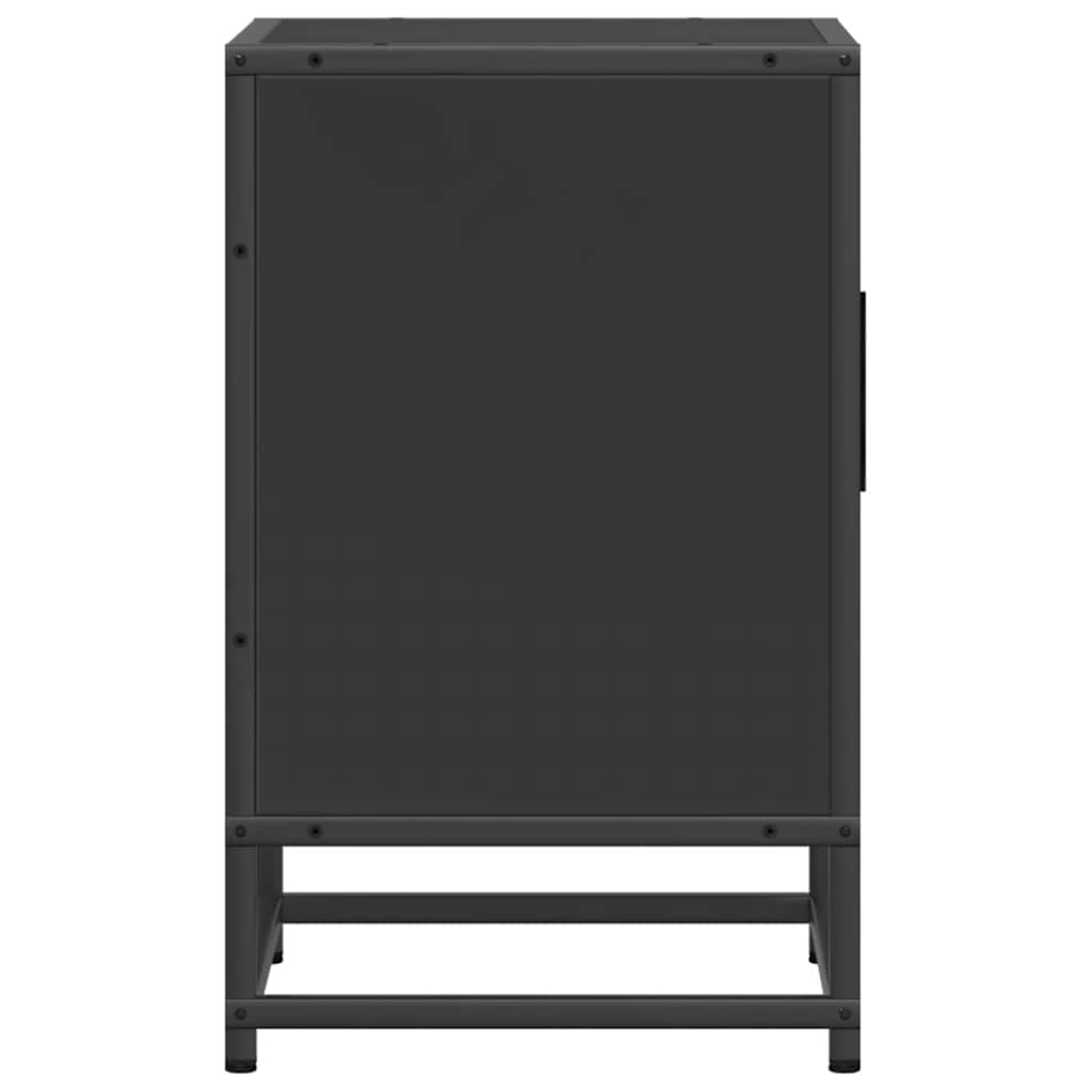 Nachttische 2 Stk. Schwarz 40x31x50 cm Holzwerkstoff und Metall