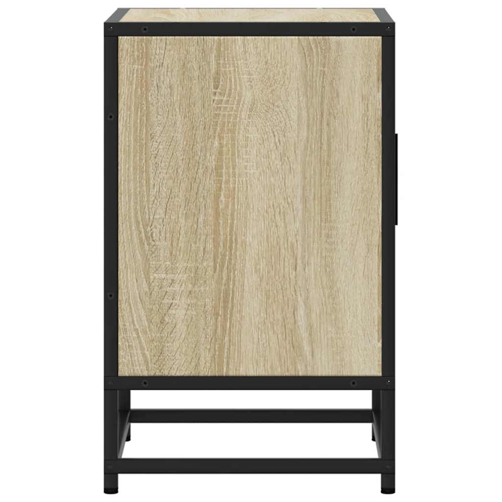 Nachttische 2 Stk. Sonoma-Eiche 40x31x50cm Holzwerkstoff Metall