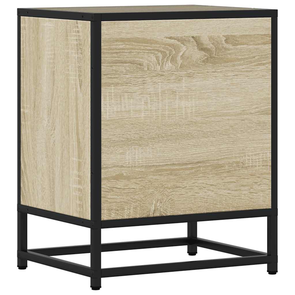 Nachttische 2 Stk. Sonoma-Eiche 40x31x50cm Holzwerkstoff Metall