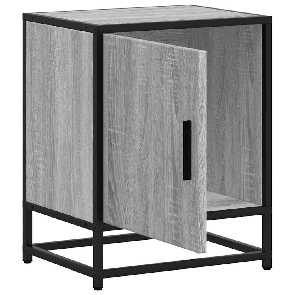 Nachttische 2 Stk. Grau Sonoma 40x31x50 cm Holzwerkstoff Metall