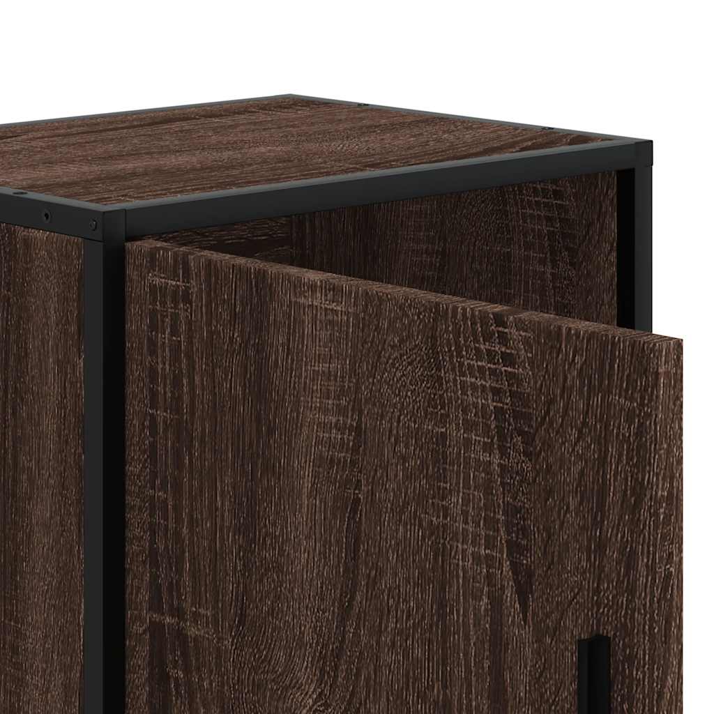 Nachttisch Braun Eichen-Optik 40x31x50 cm Holzwerkstoff Metall