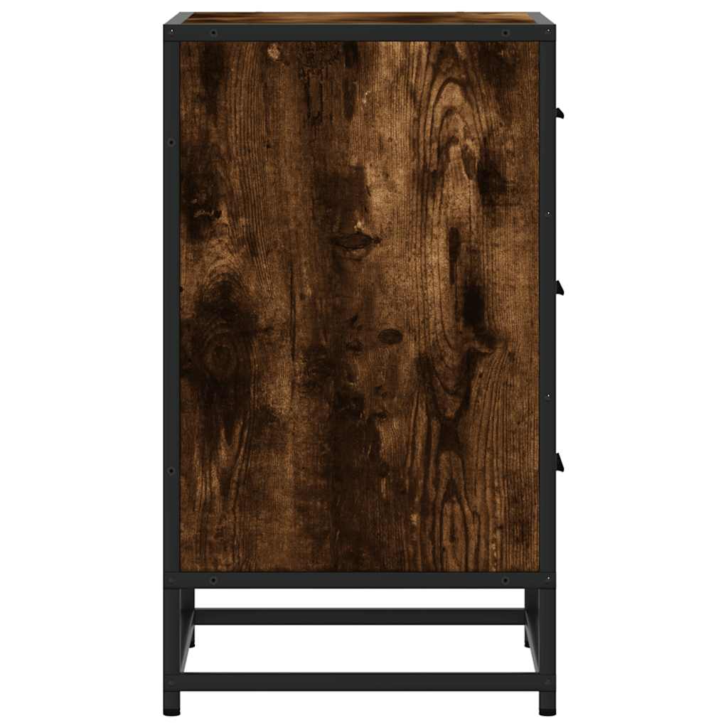 Nachttisch Räuchereiche 40x34,5x60 cm Holzwerkstoff und Metall