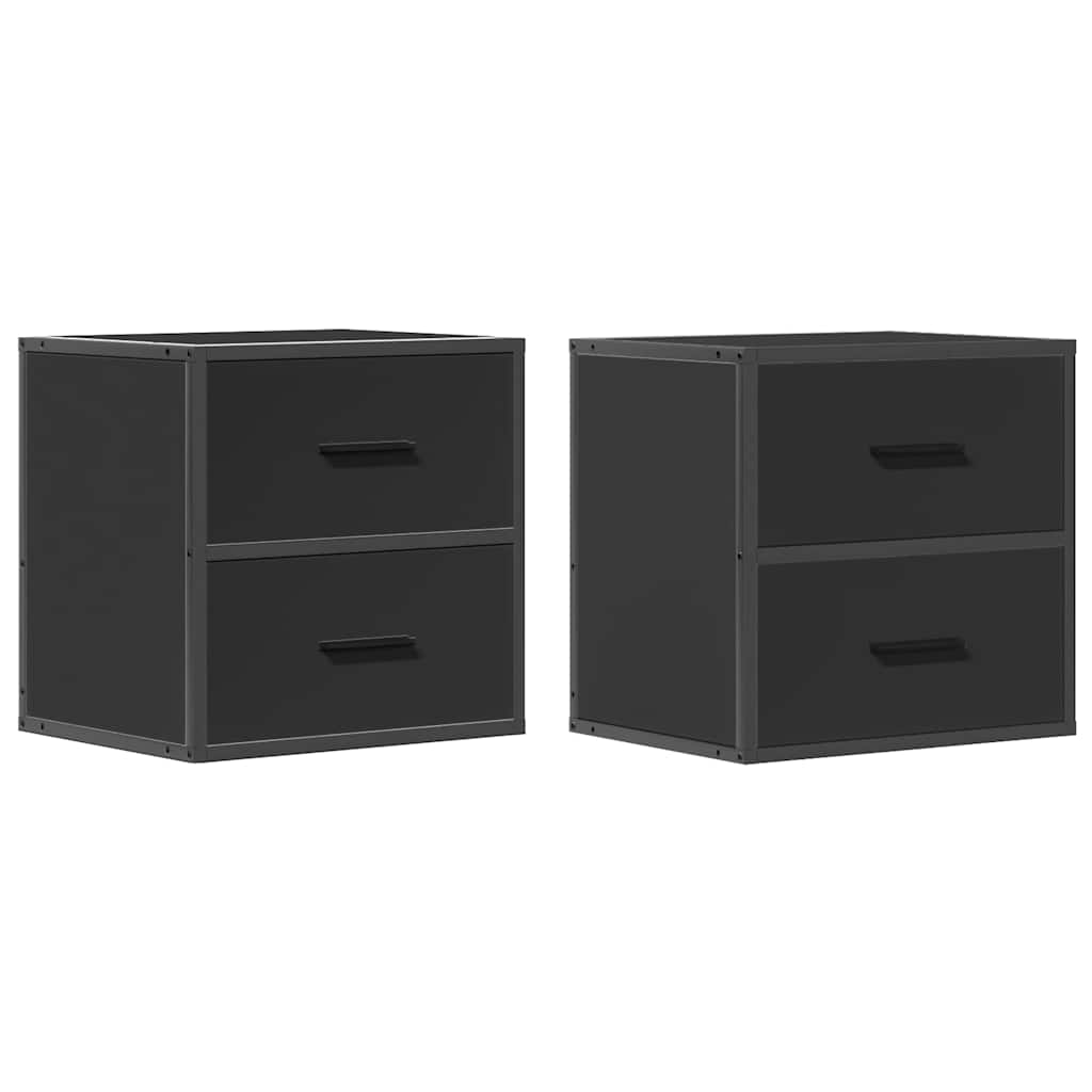 Wand-Nachttische 2 Stk. Schwarz 40x31x39,5 cm