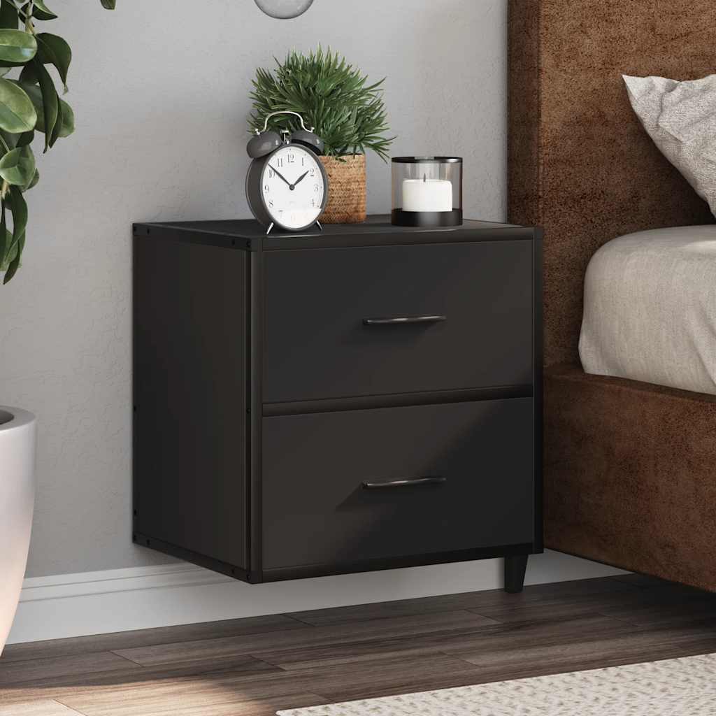 Wand-Nachttische 2 Stk. Schwarz 40x31x39,5 cm