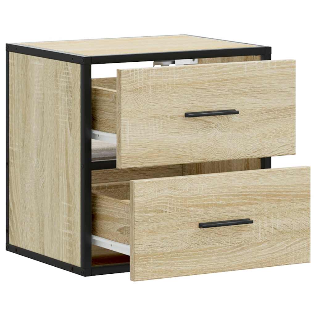 Wand-Nachttische 2 Stk. Sonoma-Eiche 40x31x39,5 cm