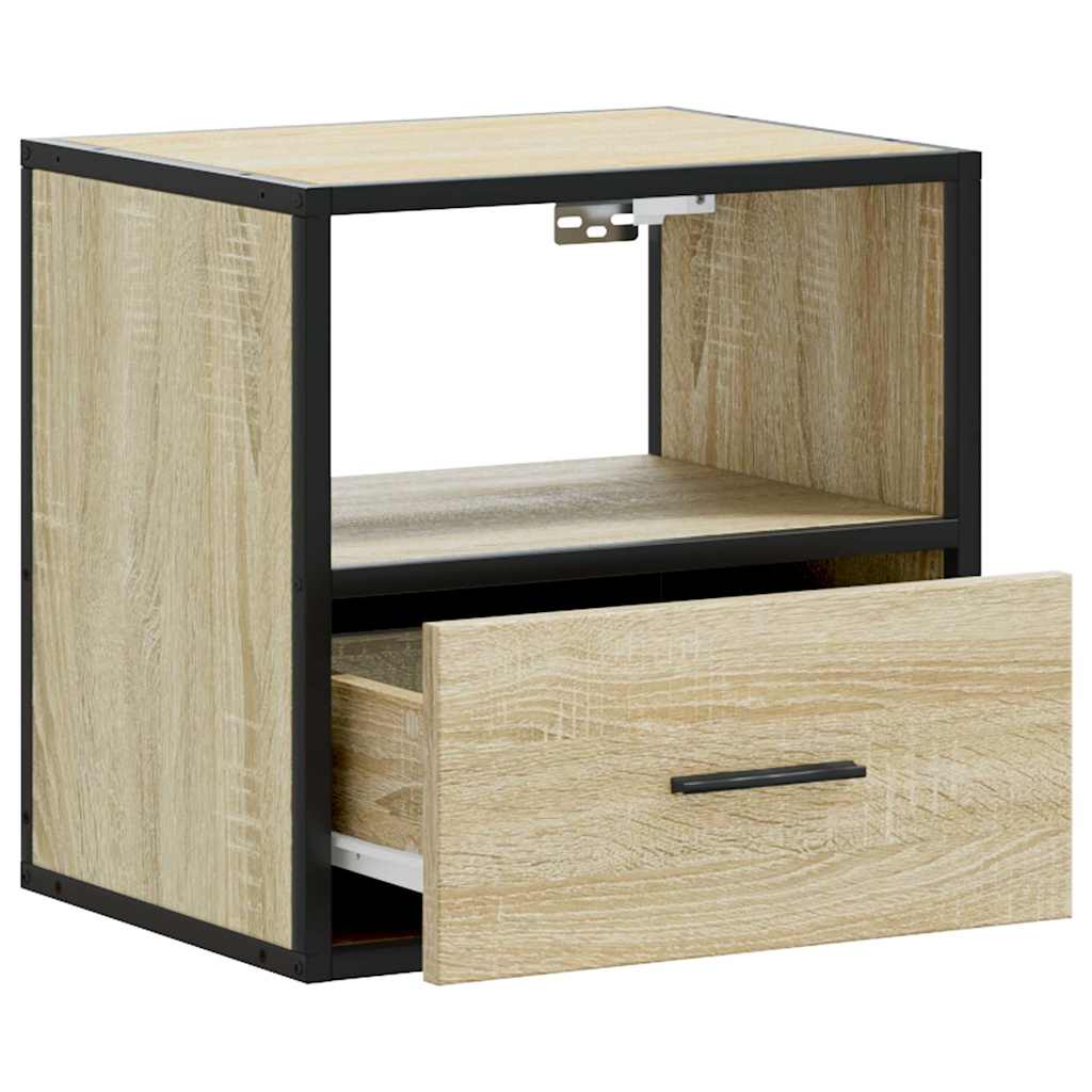 Wand-Nachttische 2 Stk. Sonoma-Eiche 40x31x39,5 cm