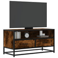 TV-Schrank Räuchereiche 80x34,5x40 cm Holzwerkstoff und Metall