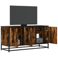 TV-Schrank Räuchereiche 100x35x50 cm Holzwerkstoff und Metall
