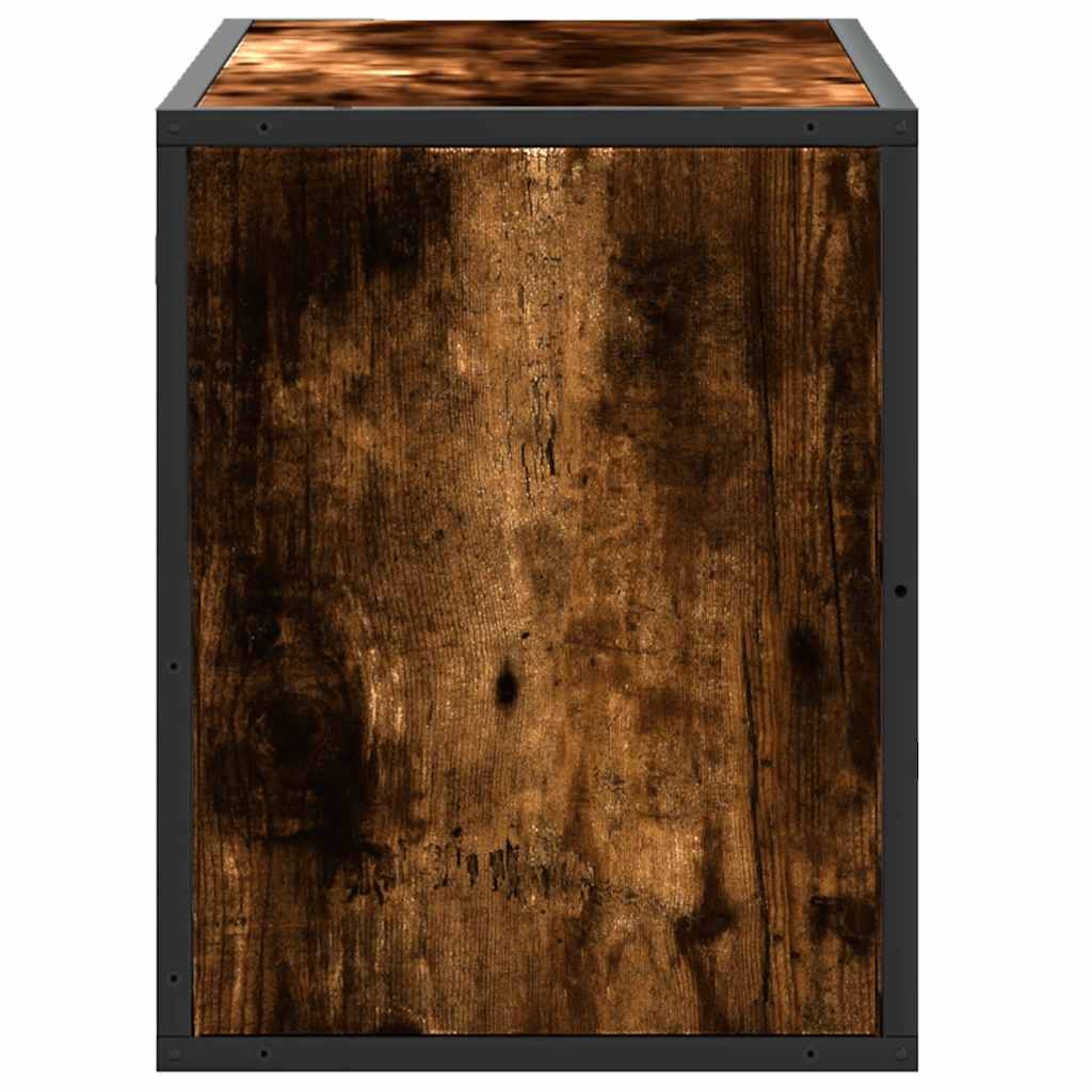 TV-Schrank Räuchereiche 80x31x39,5 cm Holzwerkstoff und Metall