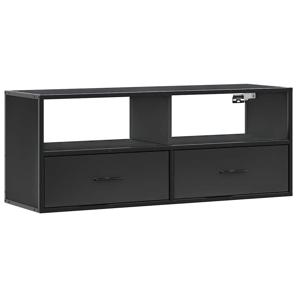 TV-Schrank Schwarz 100x31x39,5 cm Holzwerkstoff und Metall