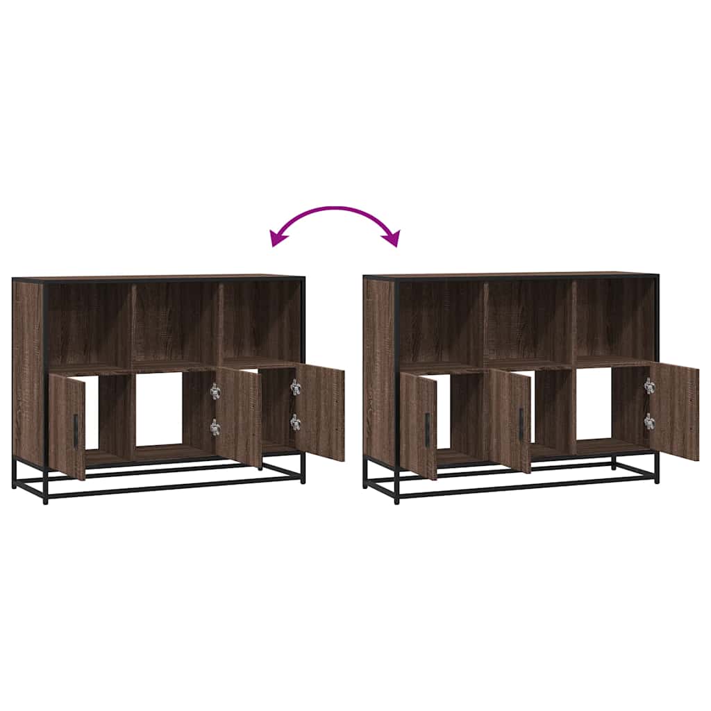 Sideboard Braun Eichen-Optik 100x35x76 cm Holzwerkstoff