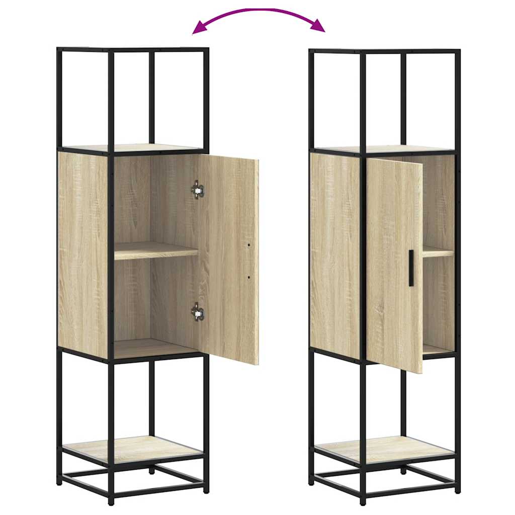 Highboard Sonoma-Eiche 35,5x35x139 cm Holzwerkstoff Metall