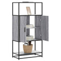 Highboard Grau Sonoma 68x35x139 cm Holzwerkstoff und Metall