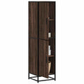 Highboard Braun Eichen-Optik 35,5x35x139cm Holzwerkstoff Metall