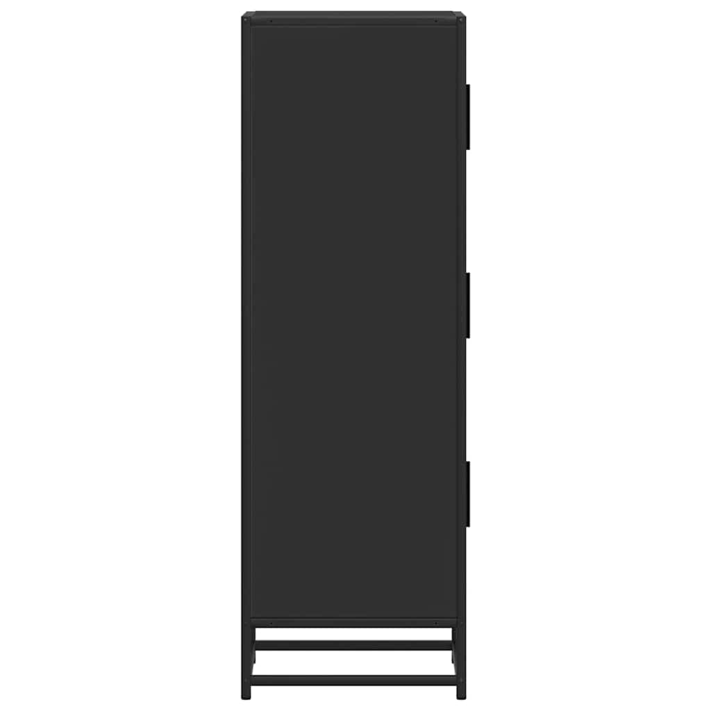 Highboard Schwarz 35,5x35x106,5 cm Holzwerkstoff und Metall
