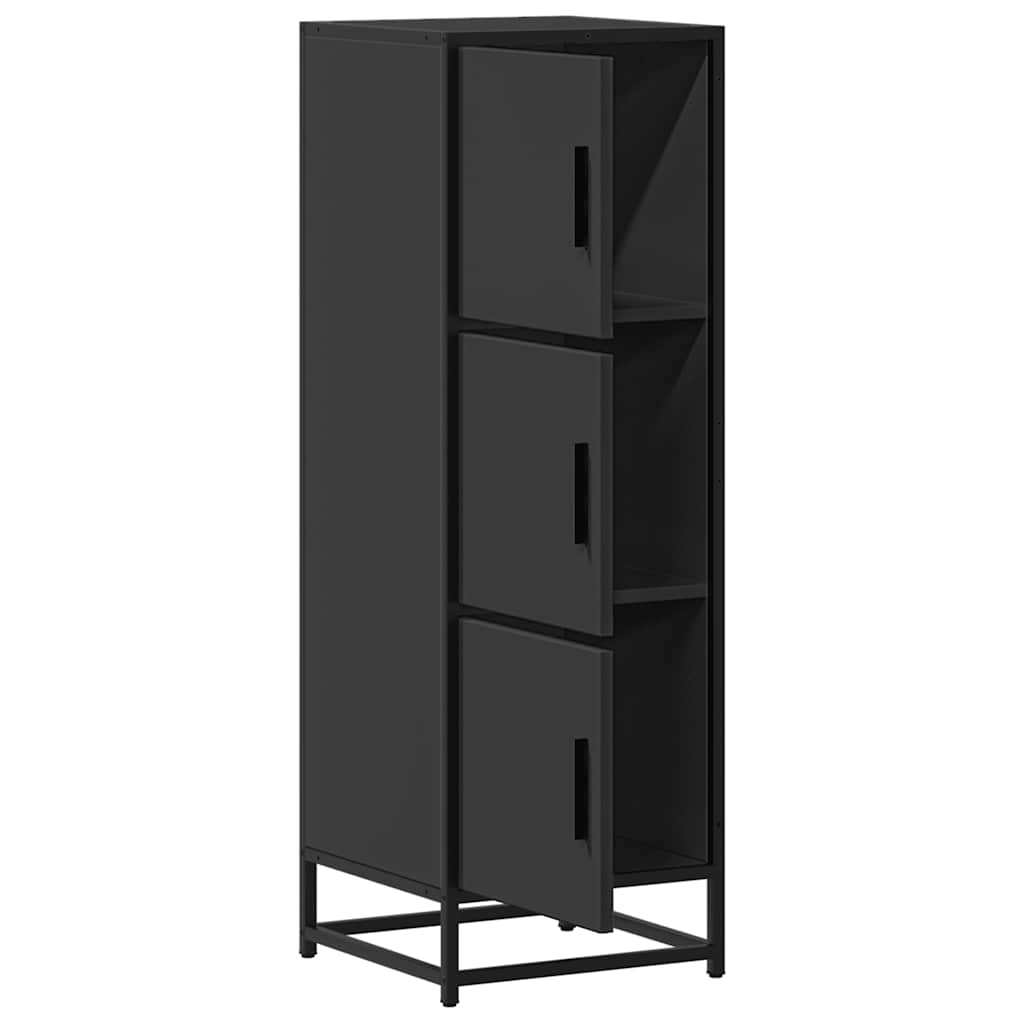 Highboard Schwarz 35,5x35x106,5 cm Holzwerkstoff und Metall