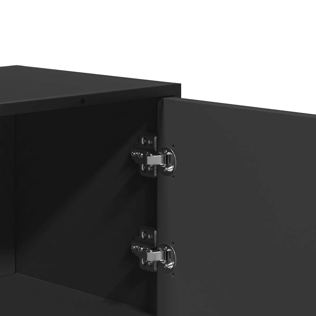 Highboard Schwarz 35,5x35x106,5 cm Holzwerkstoff und Metall