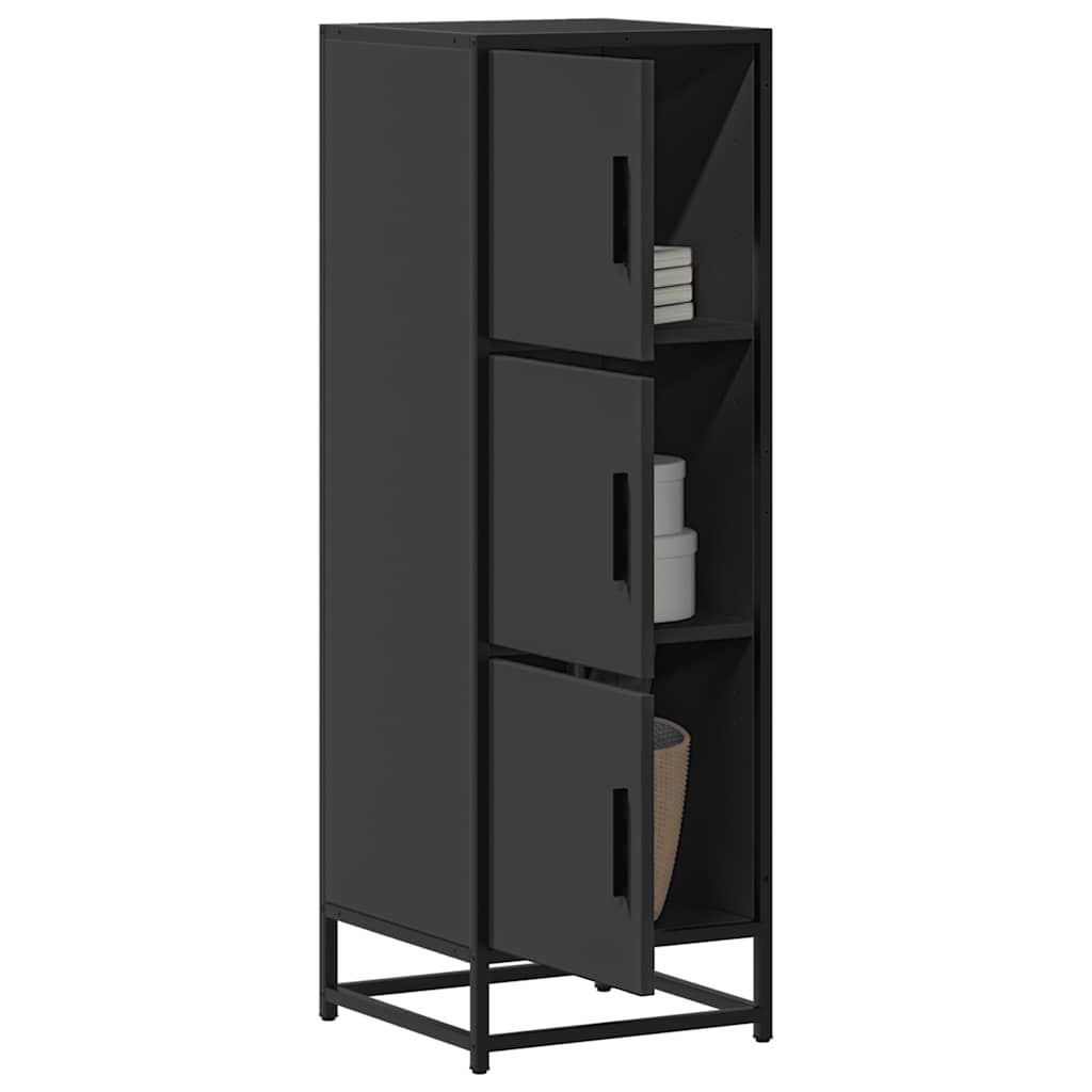Highboard Schwarz 35,5x35x106,5 cm Holzwerkstoff und Metall