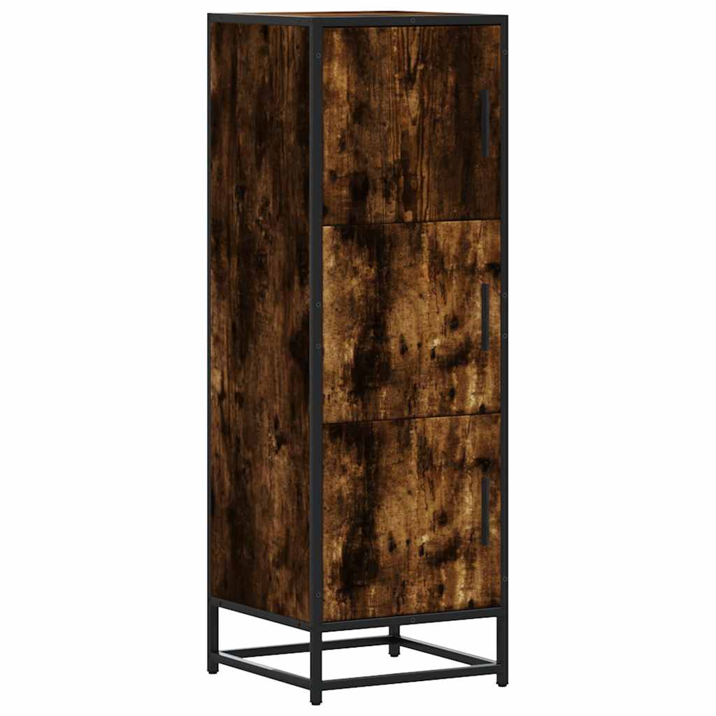 Highboard Räuchereiche 35,5x35x106,5 cm Holzwerkstoff Metall