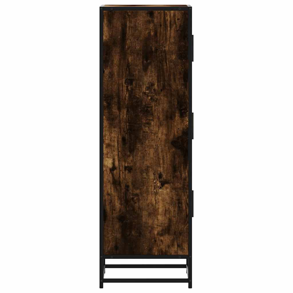 Highboard Räuchereiche 35,5x35x106,5 cm Holzwerkstoff Metall