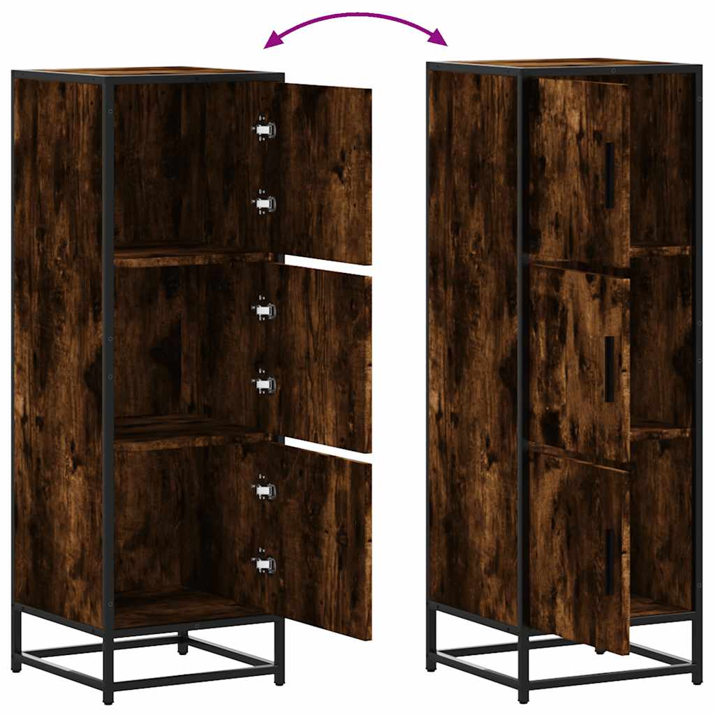 Highboard Räuchereiche 35,5x35x106,5 cm Holzwerkstoff Metall