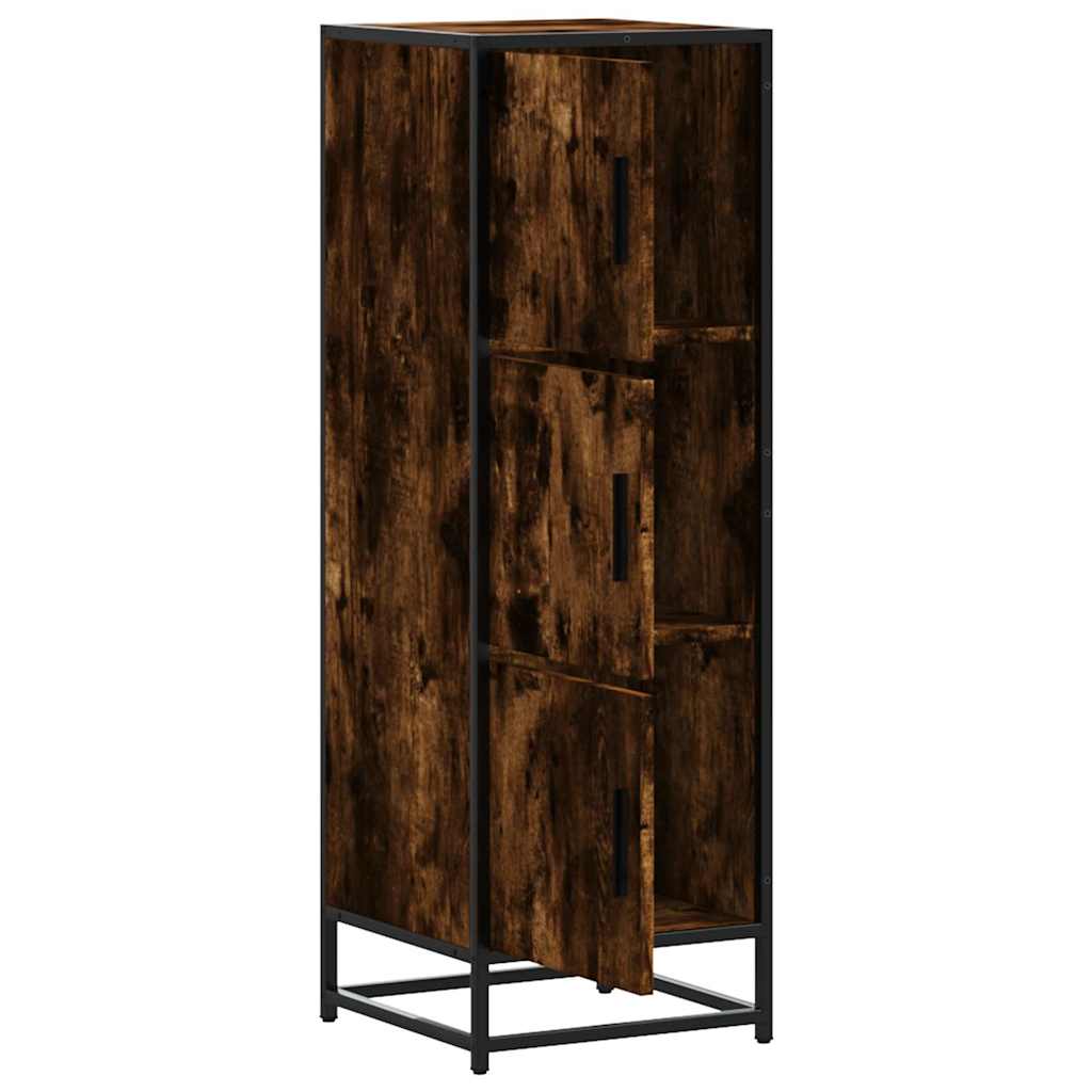 Highboard Räuchereiche 35,5x35x106,5 cm Holzwerkstoff Metall