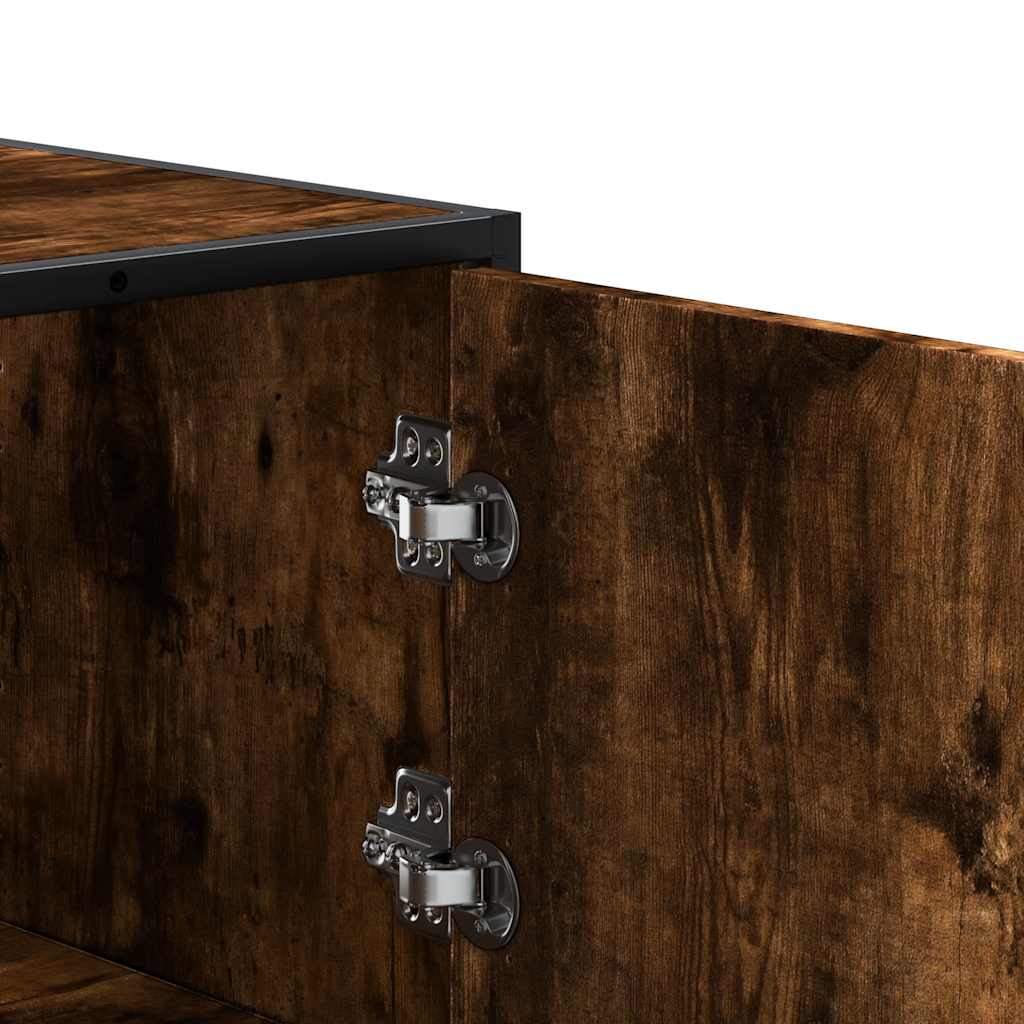 Highboard Räuchereiche 35,5x35x106,5 cm Holzwerkstoff Metall