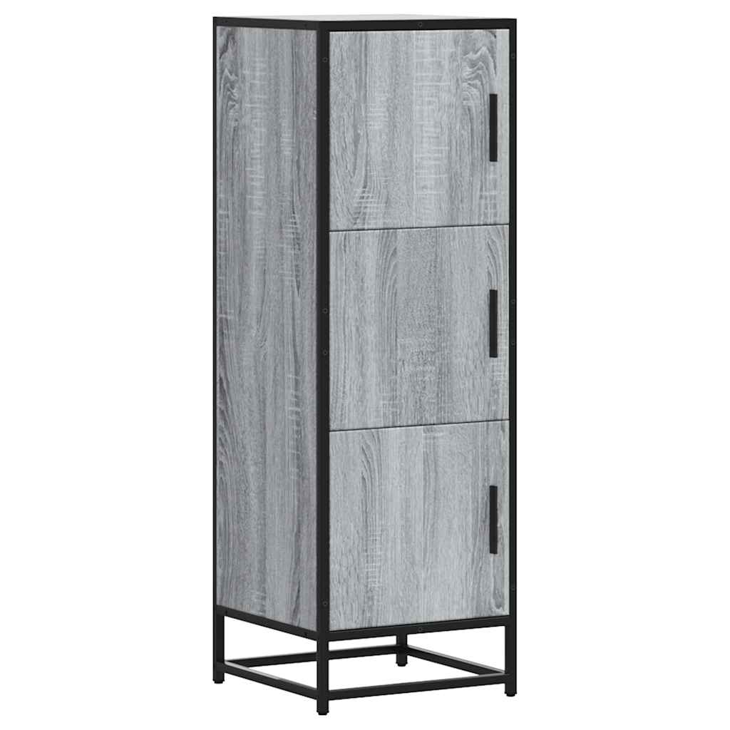 Highboard Grau Sonoma 35,5x35x106,5 cm Holzwerkstoff und Metall