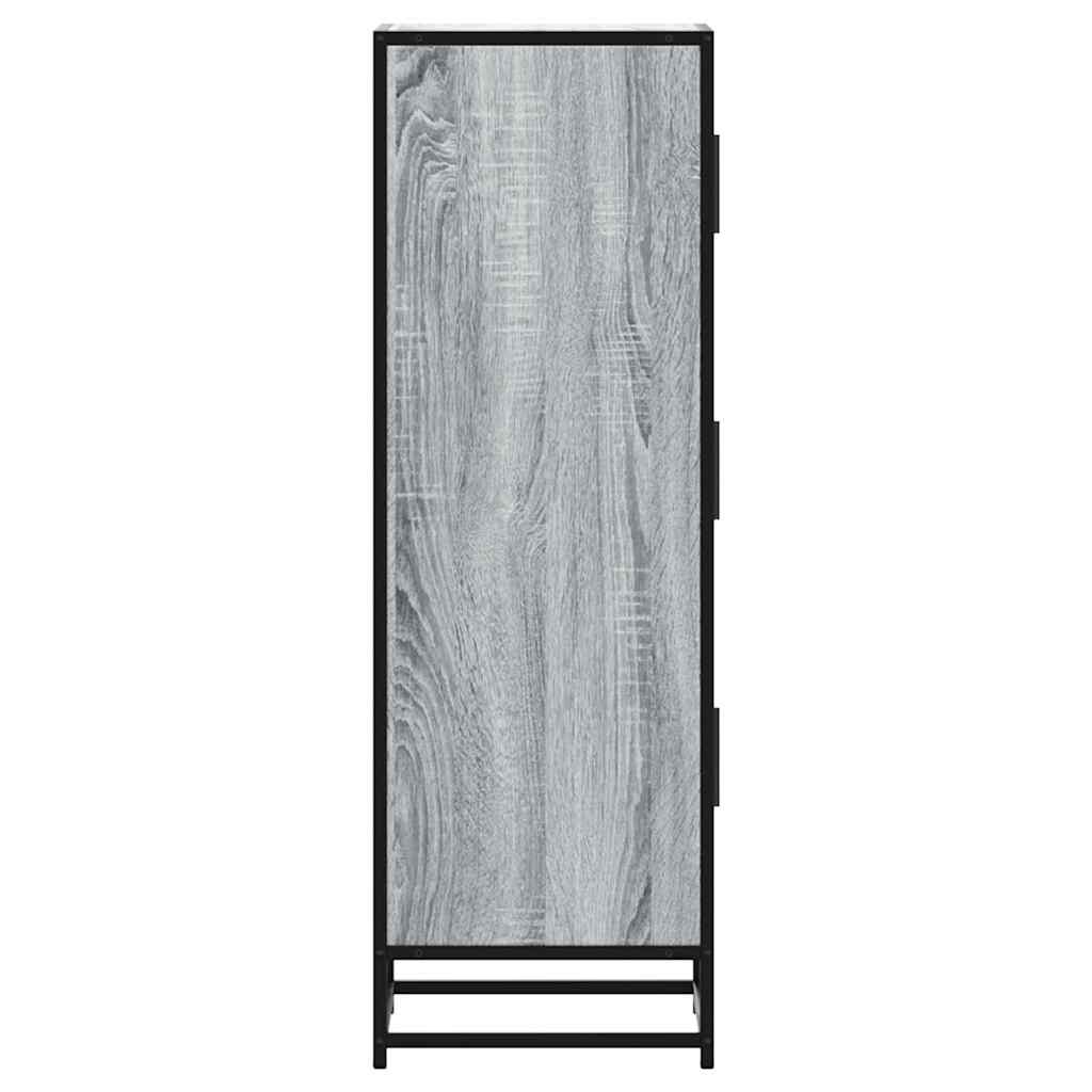 Highboard Grau Sonoma 35,5x35x106,5 cm Holzwerkstoff und Metall