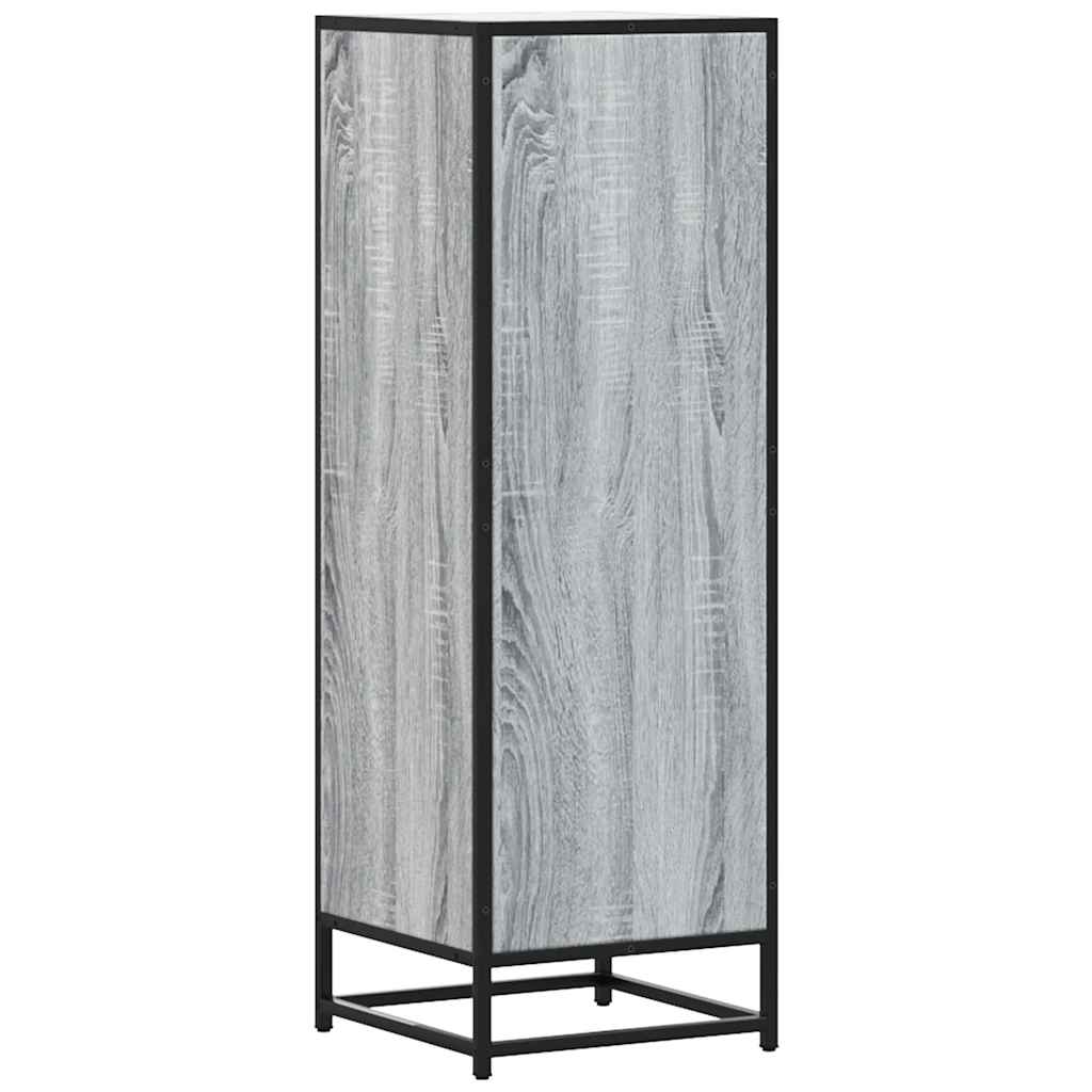 Highboard Grau Sonoma 35,5x35x106,5 cm Holzwerkstoff und Metall