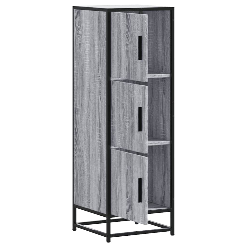 Highboard Grau Sonoma 35,5x35x106,5 cm Holzwerkstoff und Metall