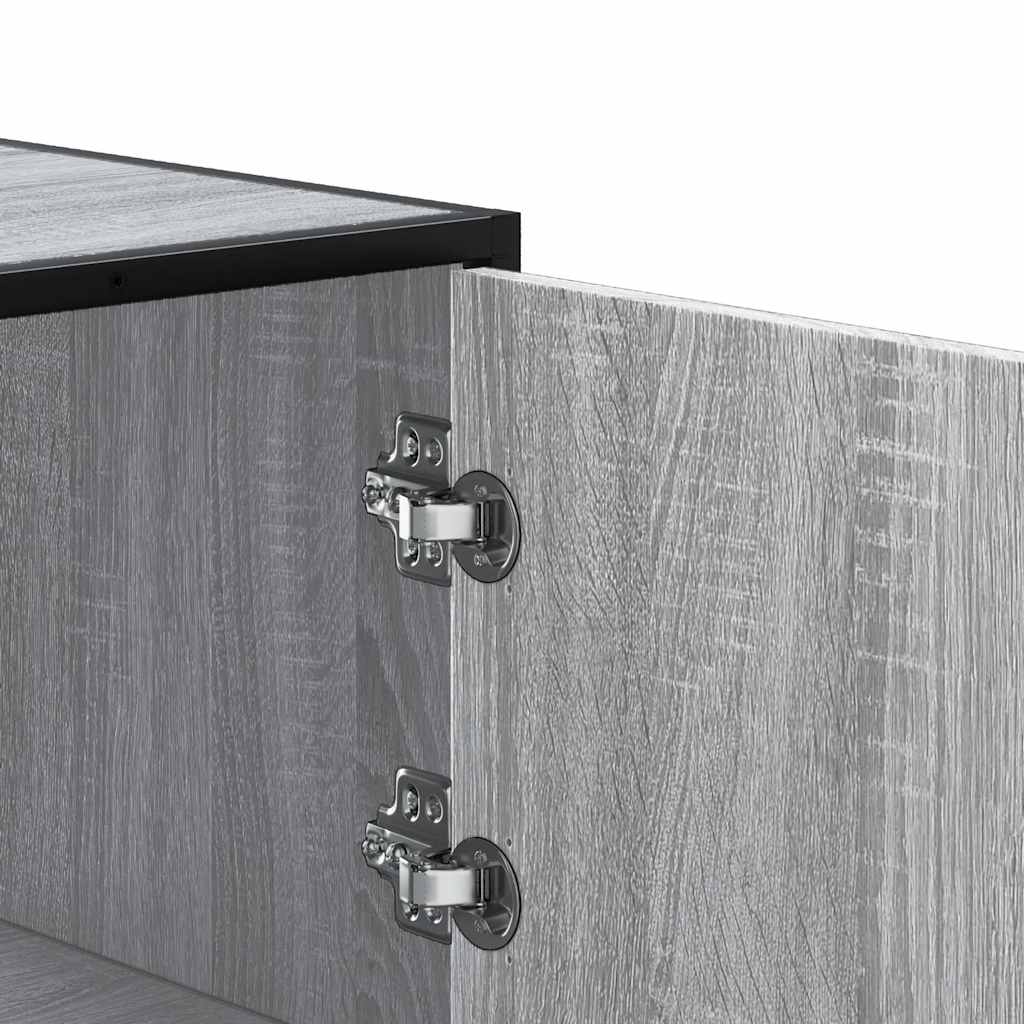 Highboard Grau Sonoma 35,5x35x106,5 cm Holzwerkstoff und Metall