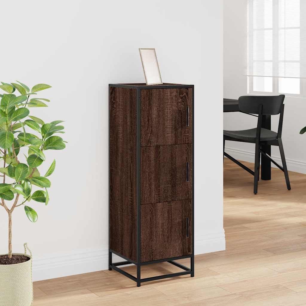 Highboard Braun Eichen-Optik 35,5x35x106,5 cm