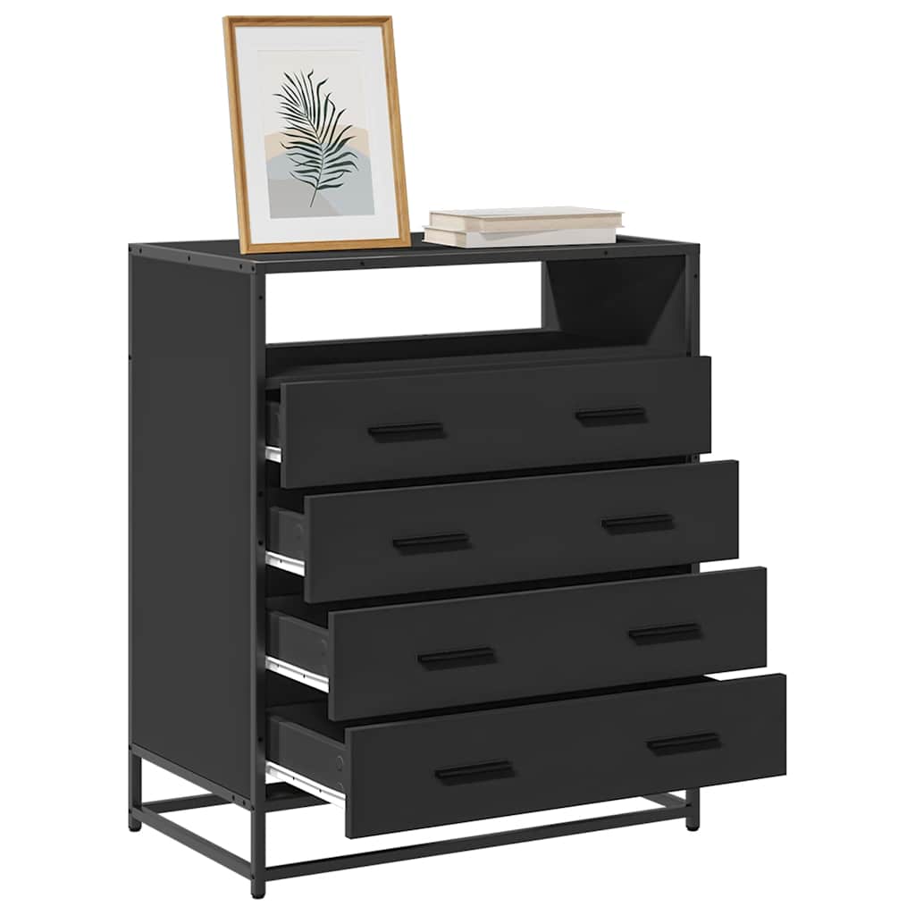 Schubladenschrank Schwarz 70x41x83,5 cm Holzwerkstoff