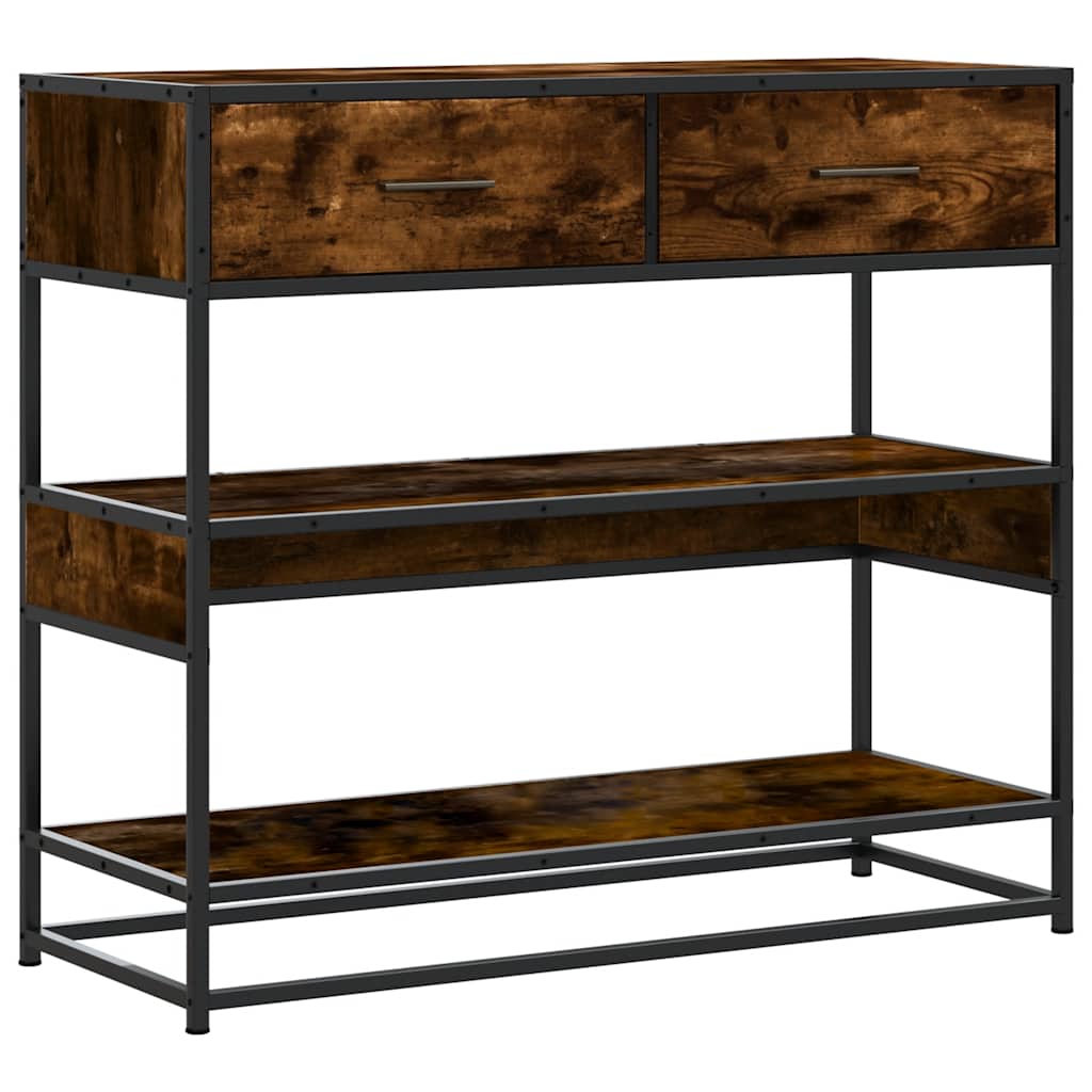 Konsolentisch Räuchereiche 90x35x80 cm Holzwerkstoff
