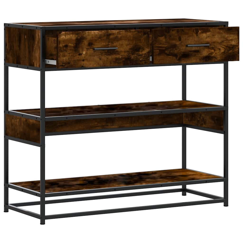 Konsolentisch Räuchereiche 90x35x80 cm Holzwerkstoff