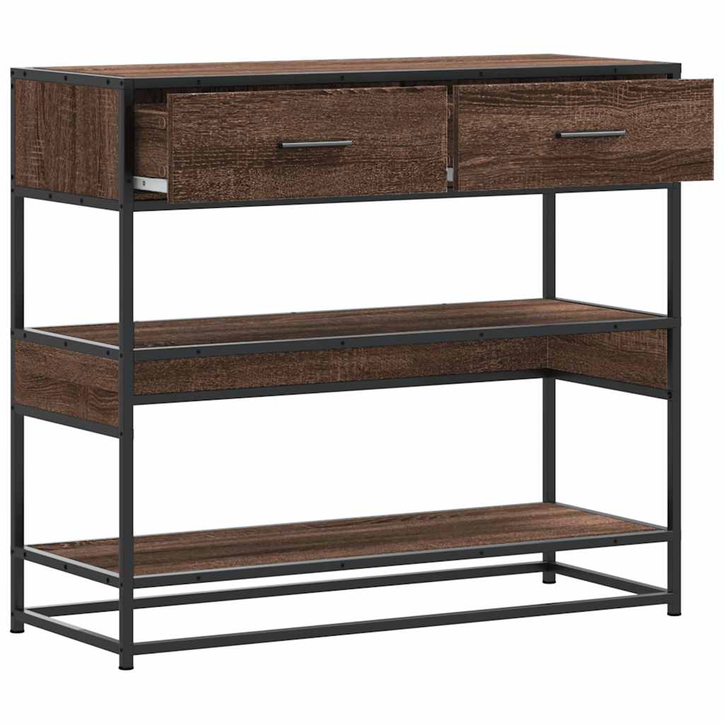 Konsolentisch Braun Eichen-Optik 90x35x80 cm Holzwerkstoff