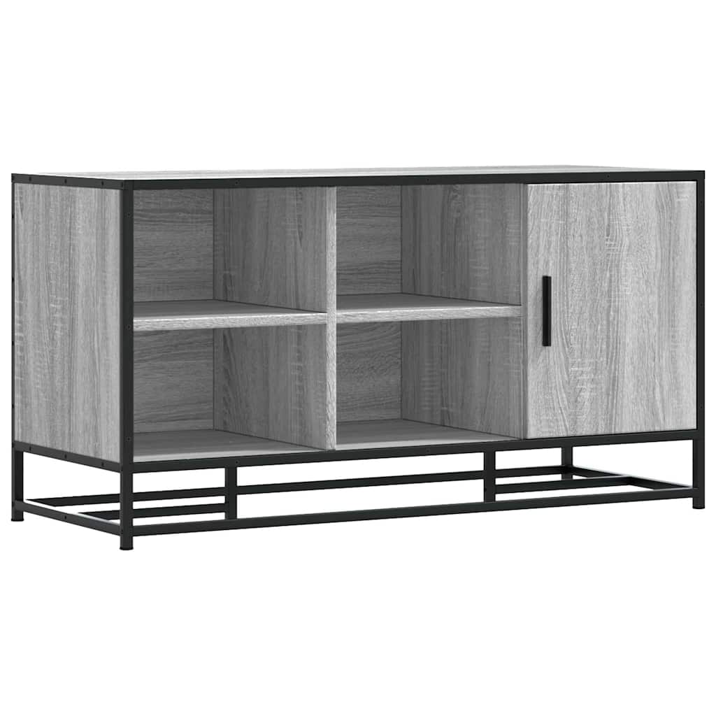 Schuhbank Grau Sonoma 100x40x53,5 cm Holzwerkstoff und Metall